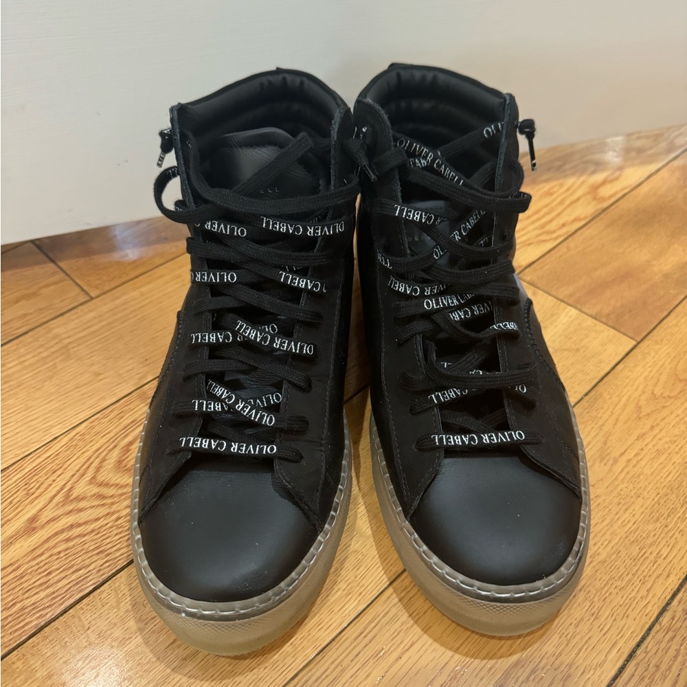 LIKE NEW Oliver Cabell Jabbar High Top Black Ghost Men's Sneakers, Size 9